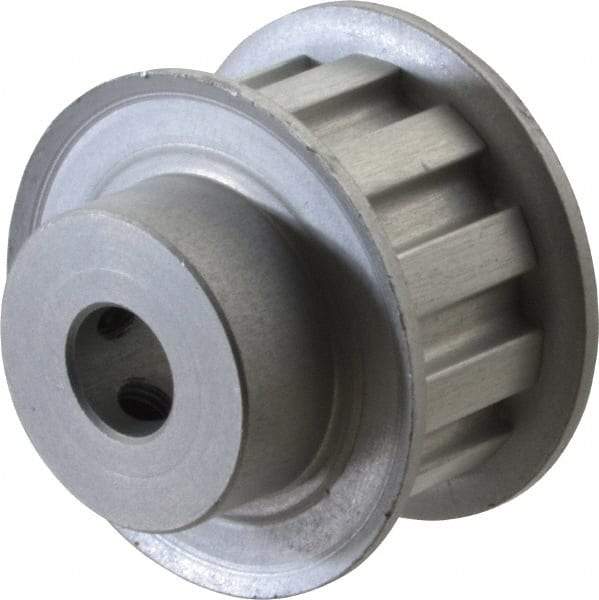Power Drive - 11 Tooth, 3/8" Inside x 1.283" Outside Diam, Hub & Flange Timing Belt Pulley - 1/2" Belt Width, 1.313" Pitch Diam, 0.719" Face Width, Aluminum - Benchmark Tooling