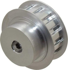 Power Drive - 14 Tooth, 3/8" Inside x 1.641" Outside Diam, Hub & Flange Timing Belt Pulley - 1/2" Belt Width, 1.671" Pitch Diam, 0.719" Face Width, Aluminum - Benchmark Tooling