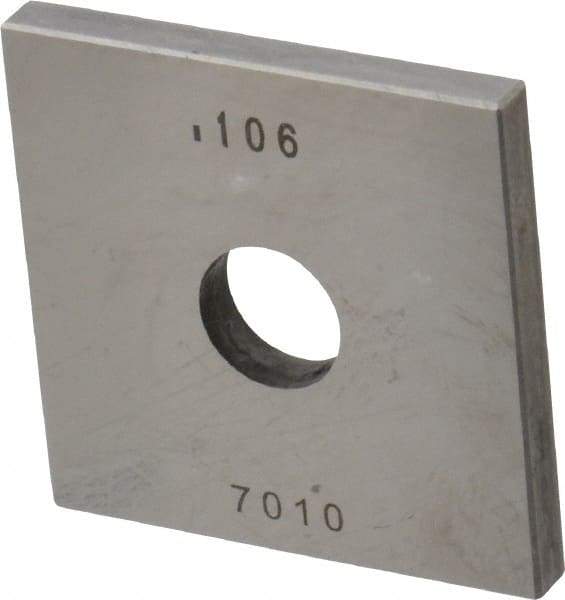 Value Collection - 0.106" Square Steel Gage Block - Accuracy Grade 0, Includes NIST Traceability Certification - Benchmark Tooling