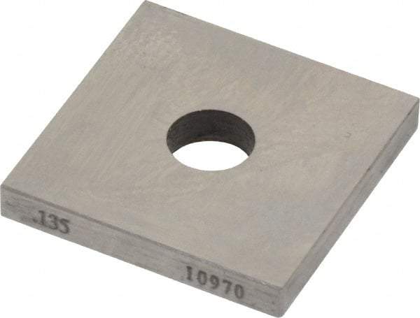 Value Collection - 0.135" Square Steel Gage Block - Accuracy Grade 0, Includes NIST Traceability Certification - Benchmark Tooling