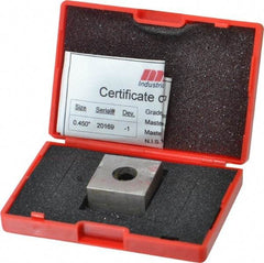 Value Collection - 0.45" Square Steel Gage Block - Accuracy Grade 0, Includes NIST Traceability Certification - Benchmark Tooling