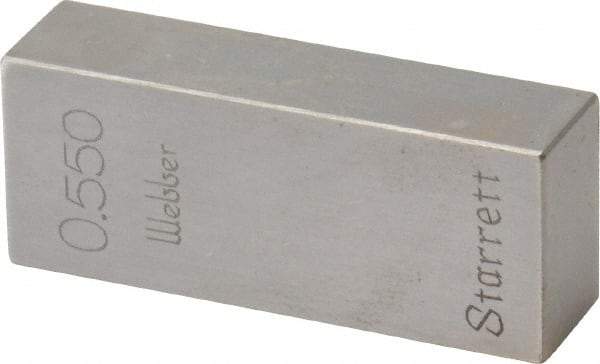 Value Collection - 0.55" Rectangular Steel Gage Block - Accuracy Grade 0, Includes NIST Traceability Certification - Benchmark Tooling