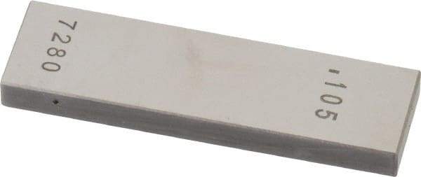 Value Collection - 0.105" Rectangular Steel Gage Block - Accuracy Grade AS-1, Includes NIST Traceability Certification - Benchmark Tooling