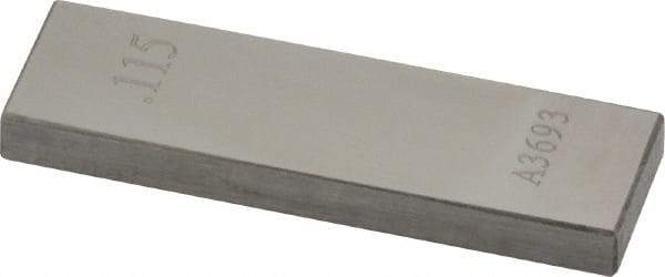 Value Collection - 0.115" Rectangular Steel Gage Block - Accuracy Grade AS-1, Includes NIST Traceability Certification - Benchmark Tooling