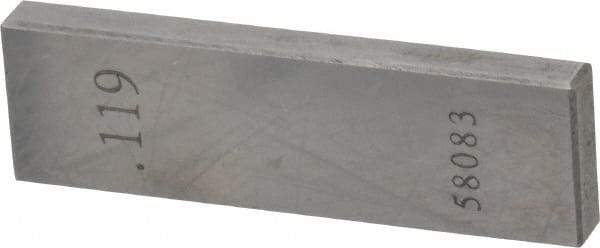 Value Collection - 0.119" Rectangular Steel Gage Block - Accuracy Grade AS-1, Includes NIST Traceability Certification - Benchmark Tooling