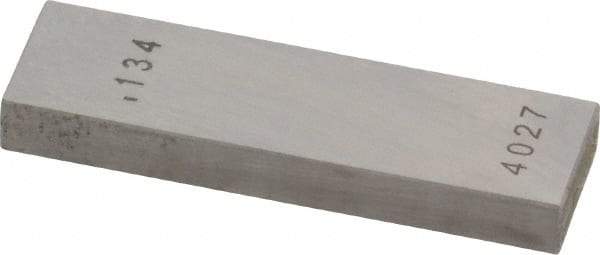 Value Collection - 0.134" Rectangular Steel Gage Block - Accuracy Grade AS-1, Includes NIST Traceability Certification - Benchmark Tooling