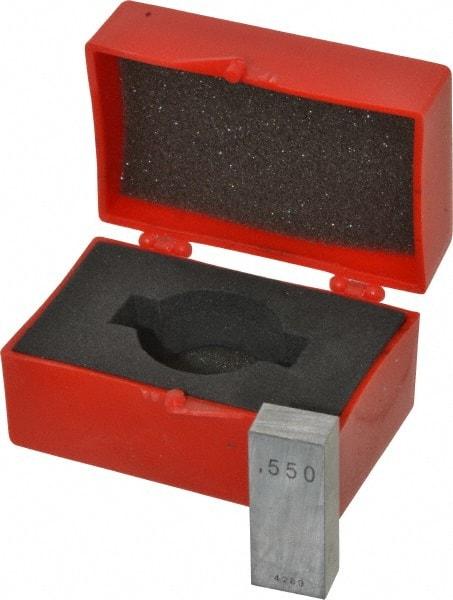 Value Collection - 0.55" Rectangular Steel Gage Block - Accuracy Grade AS-1, Includes NIST Traceability Certification - Benchmark Tooling