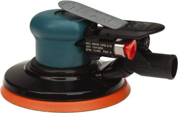 Dynabrade - 12,000 OPM, 14 CFM Air Consumption, Palm Air Orbital Sander - Round Pad, 1/4 NPT Inlet - Benchmark Tooling