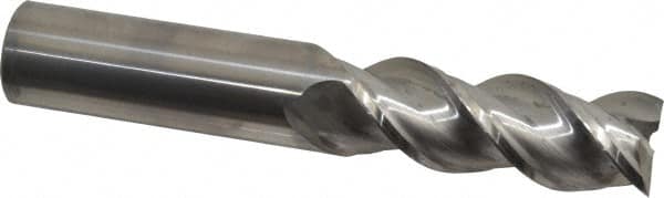 Niagara Cutter - 1", 2-5/8" LOC, 1" Shank Diam, 6" OAL, 3 Flute, Solid Carbide Square End Mill - Single End, Uncoated, Spiral Flute, 45° Helix, Centercutting, Right Hand Cut, Right Hand Flute - Benchmark Tooling