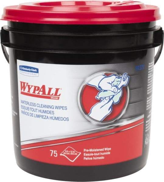 WypAll - Pre-Moistened Hand Cleaning Wipes - Canister, 12-1/4" x 10-1/2" Sheet Size, Green - Benchmark Tooling