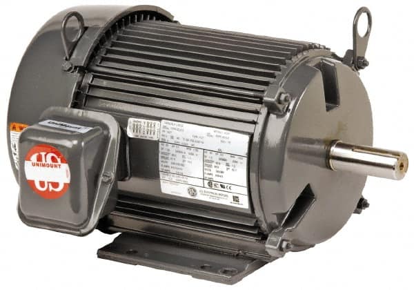 US Motors - 7-1/2 hp, TEFC Enclosure, No Thermal Protection, 1,780 RPM, 460 Volt, 60 Hz, Three Phase Premium Efficient Motor - Size 254 Frame, Rigid Mount, 2 Speed, Ball Bearings, 10.1 Full Load Amps, F Class Insulation, Reversible - Benchmark Tooling