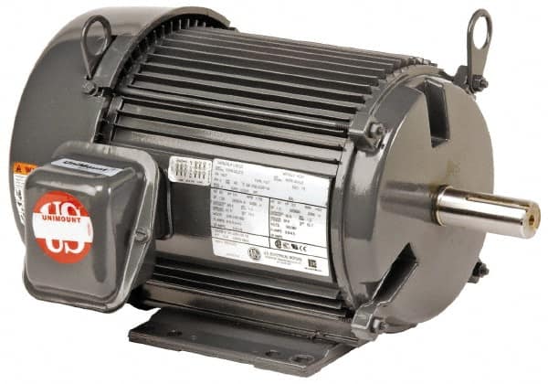 US Motors - 1 hp, TEFC Enclosure, No Thermal Protection, 1,750 RPM, 460 Volt, 60 Hz, Three Phase Premium Efficient Motor - Size 143 Frame, Rigid Mount, 2 Speed, Ball Bearings, 1.6 Full Load Amps, F Class Insulation, Reversible - Benchmark Tooling