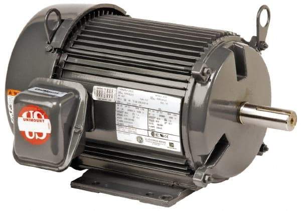 US Motors - 7-1/2 hp, TEFC Enclosure, No Thermal Protection, 1,770 RPM, 460 Volt, 60 Hz, Three Phase Premium Efficient Motor - Size 254 Frame, Rigid Mount, 2 Speed, Ball Bearings, 9.6 Full Load Amps, F Class Insulation, Reversible - Benchmark Tooling