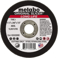 Metabo - 7 x 1/4, 7/8" Hole 24 Grit Aluminum Oxide Cutoff Wheel - Benchmark Tooling