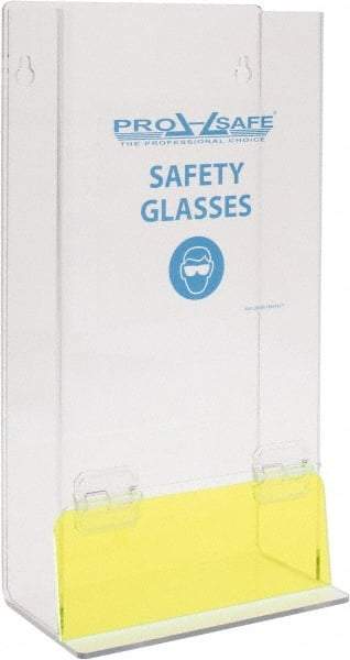 PRO-SAFE - 25 Pair Stack Style Acrylic Safety Glasses Dispenser - 8 Inch Wide x 18 Inch High x 4 Inch Deep, Wall Mount - Benchmark Tooling