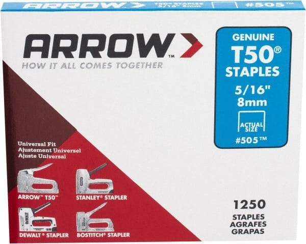 Arrow - 3/8" Wide High Carbon Steel Heavy-Duty Staples - 5/16" Leg Length - Benchmark Tooling