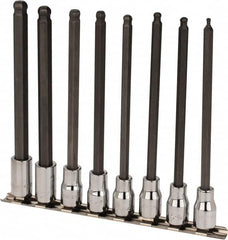 SK - 8 Piece 3/8" Drive Metric Ball Hex Bit Socket Set - 3 to 10mm Hex - Benchmark Tooling