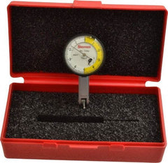 Starrett - 0.02 Inch Range, 0.0001 Inch Dial Graduation, Horizontal Dial Test Indicator - 1-3/8 Inch White Dial, 0-5-0 Dial Reading - Benchmark Tooling