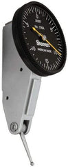 Starrett - 0.03 Inch Range, 0.0005 Inch Dial Graduation, Horizontal Dial Test Indicator - 1-3/8 Inch Black Dial, 0-15-0 Dial Reading - Benchmark Tooling