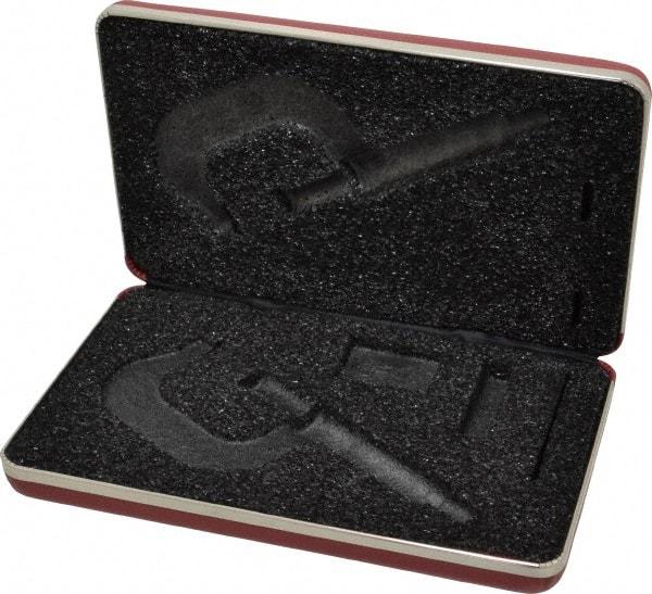 Starrett - Micrometer Case - 2" Max Measurement, Use with 2, 2A, 2M & 2MA Outside Micrometers - Benchmark Tooling