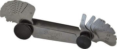 Starrett - 30 Leaf, 4 to 42 TPI Range, Steel Screw Pitch Gage - 60° Thread Angle - Benchmark Tooling