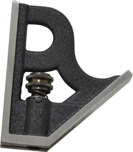 Starrett - 4 Inch Long Blade, Square Head - Black Wrinkle, Coated Cast Iron - Benchmark Tooling