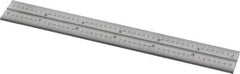 Starrett - 6 Inch Long Blade, 16R Graduation Combination Square Blade - Satin Chrome Finish, Steel, 1/100, 1/64, 1/50 and 1/32 Inch Graduation - Benchmark Tooling