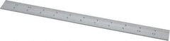 Starrett - 12 Inch Long Blade, 4R Graduation Combination Square Blade - Satin Chrome Finish, Steel, 1/64, 1/32 1/16 and 1/8 Inch Graduation - Benchmark Tooling