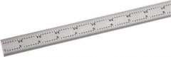 Starrett - 36 Inch Long Blade, 4R Graduation Combination Square Blade - Satin Chrome Finish, Steel, 1/64, 1/32 1/16 and 1/8 Inch Graduation - Benchmark Tooling