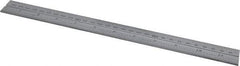 Starrett - 12 Inch Long Blade, 300mm Long Blade, English and Metric Graduation Combination Square Blade - Satin Chrome Finish, Steel, 1/64 and 1/32 Inch Graduation, 0.5 and 1mm Graduation - Benchmark Tooling