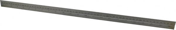 Starrett - 24 Inch Long Blade, 600mm Long Blade, English and Metric Graduation Combination Square Blade - Satin Chrome Finish, Steel, 1/64 and 1/32 Inch Graduation, 0.5 and 1mm Graduation - Benchmark Tooling