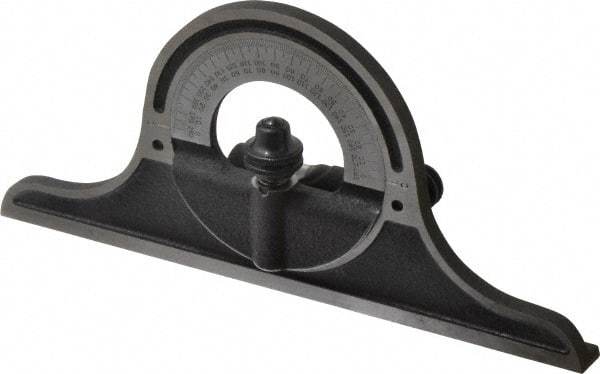 Starrett - 12 to 24 Inch Long Blade, Combination Square Protractor Head - Black Wrinkle, Chrome on Turret Coated, Cast Iron - Benchmark Tooling