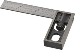 Starrett - 4 Inch Long, 4R Double Square - 1/64, 1/32, 1/16 and 1/8 Inch Graduation, Hardened Steel - Benchmark Tooling