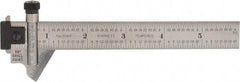 Starrett - 6 Inch Long, 59° Bevel Angle, Ruler Drill Point Gage - 1/32 Inch Bevel x 1/64 to 1/8 Ruler Graduation, Removable and Adjustable Ruler Hook, Depth Gage, Hook Rule, Plain Rule, Slide Caliper Function, Use with Rules 18.7mm Wide by 3/64 Inch Thick - Benchmark Tooling