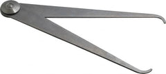 Starrett - 6 Inch Leg, Firm Joint, Steel, Polished, Inside Caliper - 8 Inch Max Measurement, 200mm Max Measurement, Flat Leg - Benchmark Tooling