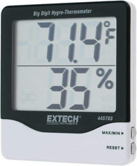 Extech - 14 to 140°F, 10 to 99% Humidity Range, Thermo-Hygrometer - 5% Relative Humidity Accuracy - Benchmark Tooling