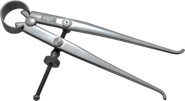 Starrett - 4 Inch Leg, Spring Joint, Steel, Polished, Inside Caliper - 4 Inch Max Measurement, 100mm Max Measurement, Flat Leg - Benchmark Tooling