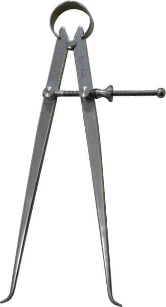 Starrett - 8 Inch Leg, Spring Joint, Steel, Polished, Inside Caliper - 8 Inch Max Measurement, 200mm Max Measurement, Flat Leg - Benchmark Tooling