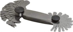 Starrett - 27 Leaf, 2-1/4 to 28 TPI Range, Steel Screw Pitch Gage - 60° Thread Angle - Benchmark Tooling