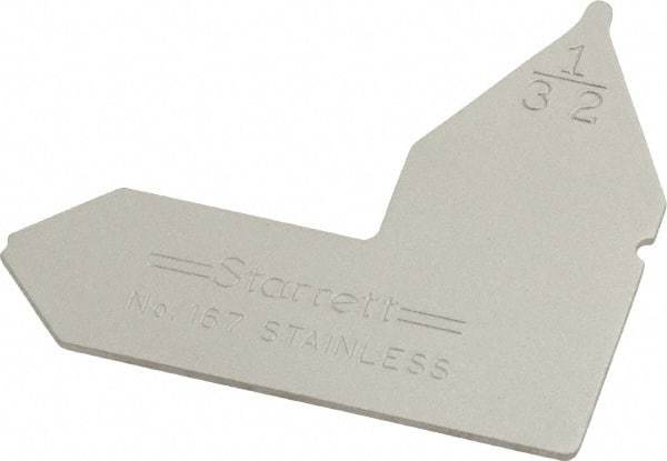 Starrett - 1/32 Inch Radius Gage - Satin Chrome Finish, Stainless Steel - Benchmark Tooling