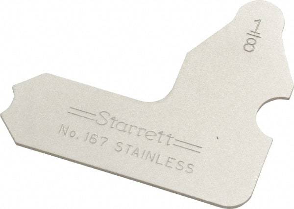 Starrett - 1/8 Inch Radius Gage - Satin Chrome Finish, Stainless Steel - Benchmark Tooling