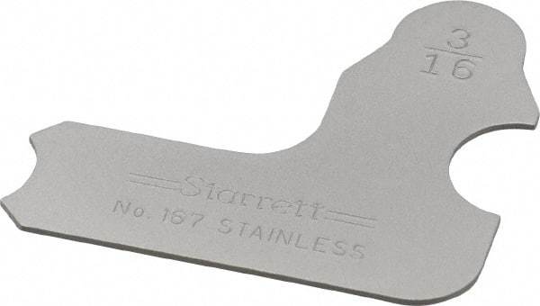 Starrett - 3/16 Inch Radius Gage - Satin Chrome Finish, Stainless Steel - Benchmark Tooling