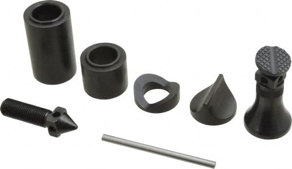 Starrett - 7 Piece, 2-1/4 to 3-3/8" High, 1,000 Lb Capacity Screw Jack Set - 2-1/4 to 3-3/8" Measuring Range, 6-3/8" Overall Height, 1-1/4" Base Diam - Benchmark Tooling