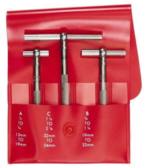 Starrett - 3 Piece, 1/2 to 2-1/8 Inch, Telescoping Gage Set - 2-3/8 Inch Long Handles, Includes Case - Benchmark Tooling