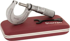 Starrett - 0 to 1" Range, 0.0001" Graduation, Mechanical Outside Micrometer - Friction Thimble - Benchmark Tooling