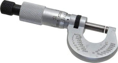 Starrett - 0 to 1/2" Range, 0.0001" Graduation, Mechanical Outside Micrometer - Ratchet Stop Thimble, Accurate to 0.00005" - Benchmark Tooling