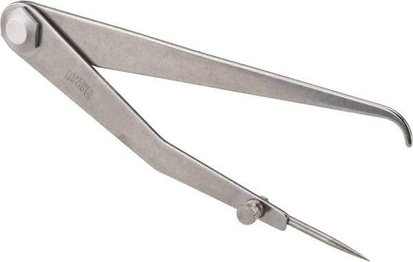 Starrett - 6 Inch Leg, Firm Joint, Steel, Polished, Hermaphrodite Caliper - 8 Inch Max Measurement, 200mm Max Measurement, Round Leg - Benchmark Tooling