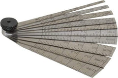 Starrett - 2 to 12mm Measurement, 10 Leaf Taper Gage - 64mm Long, Tempered Steel, 0.02mm Graduation - Benchmark Tooling