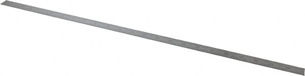 Starrett - 24" Long, 1/100, 1/64, 1/32, 1/10" Graduation, Flexible Steel Rule - 5R Graduation Style, 3/4" Wide, Silver, Satin Chrome Finish - Benchmark Tooling