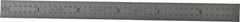 Starrett - 5-3/4" Long, 1/64, 1/32" and 0.5, 1mm Graduation, Flexible Steel Rule - English/Metric Graduation Style, 1/2" Wide, Silver, Satin Chrome Finish - Benchmark Tooling